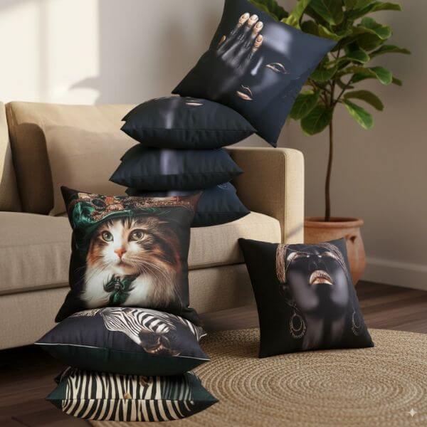 home and gift boutique cape town. a selection of scattered cushions at pure plesier